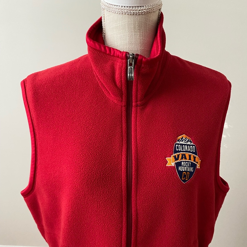 Vail Colorado Fleece Full Zip Vest Red - Picture 2 of 13